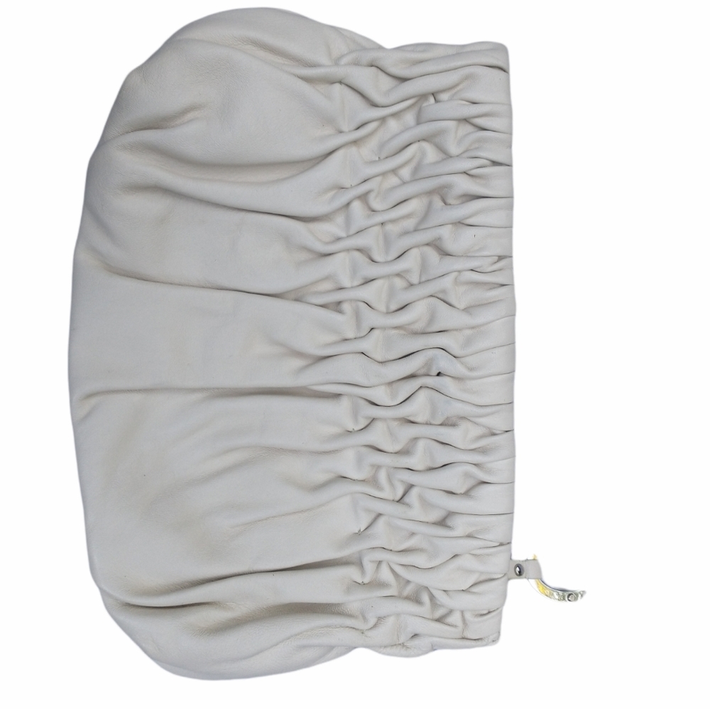 Michael Kors clutch bag gathered ivory leather